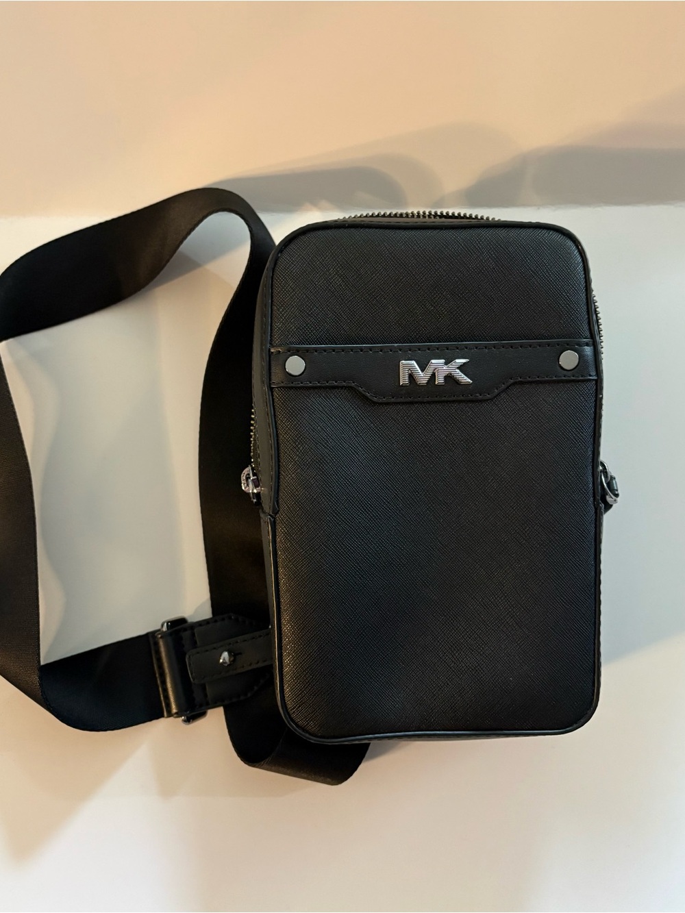 Michael Kors Black Saffiano Leather Sling Bag Crossbody Pack